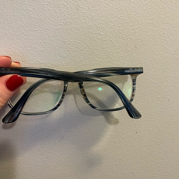 Ray-Ban Translucent Blue-Gray Rectangular Glasses - Picture 2 of 5